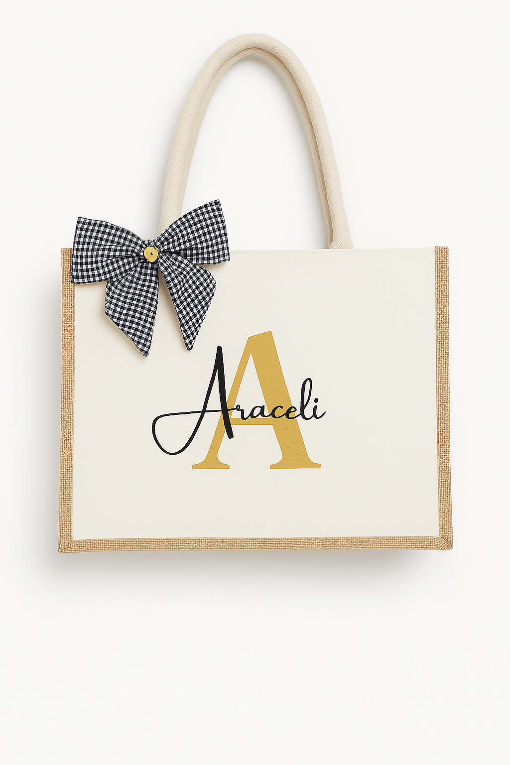 Bolso Yute Inicial y Nombre (vinilo) - Blissium